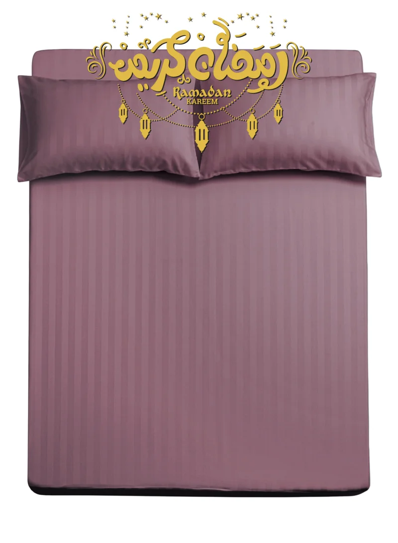 Master Home Textile Single Microfiber Sheet Set,  Single Size 2 Pieces, Hotel Stripes Design